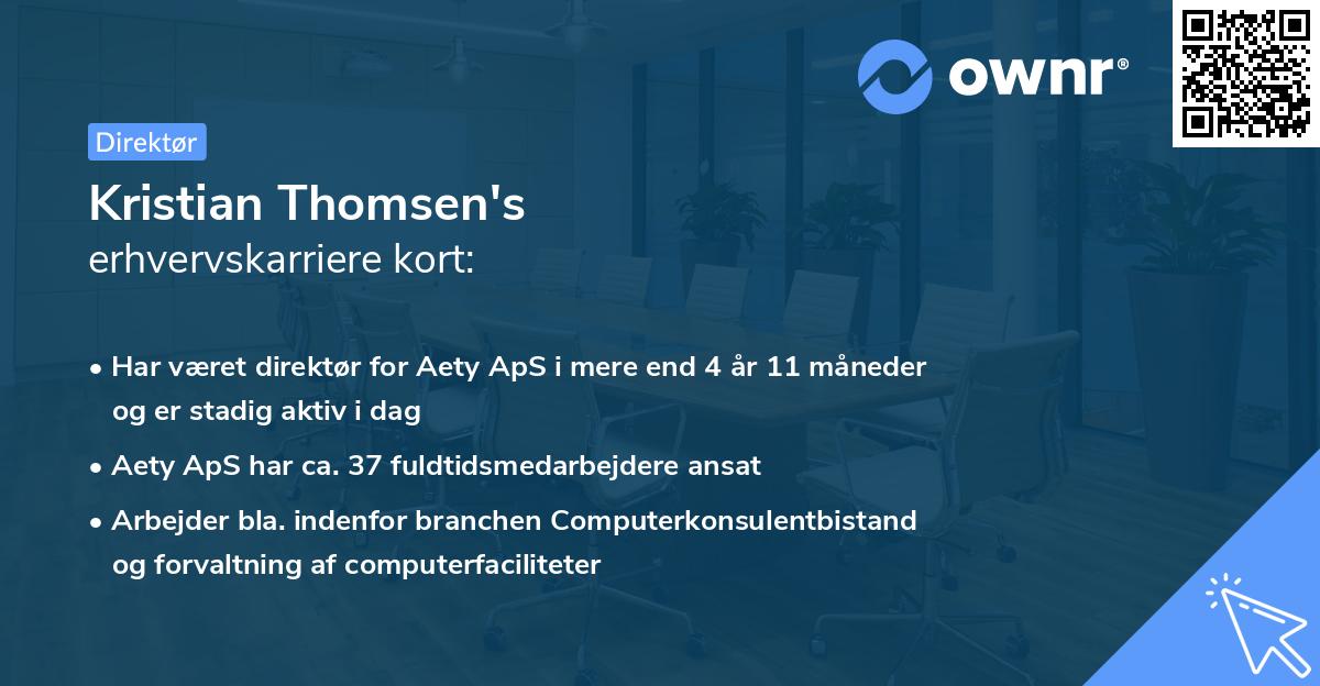 Kristian Thomsen's erhvervskarriere kort