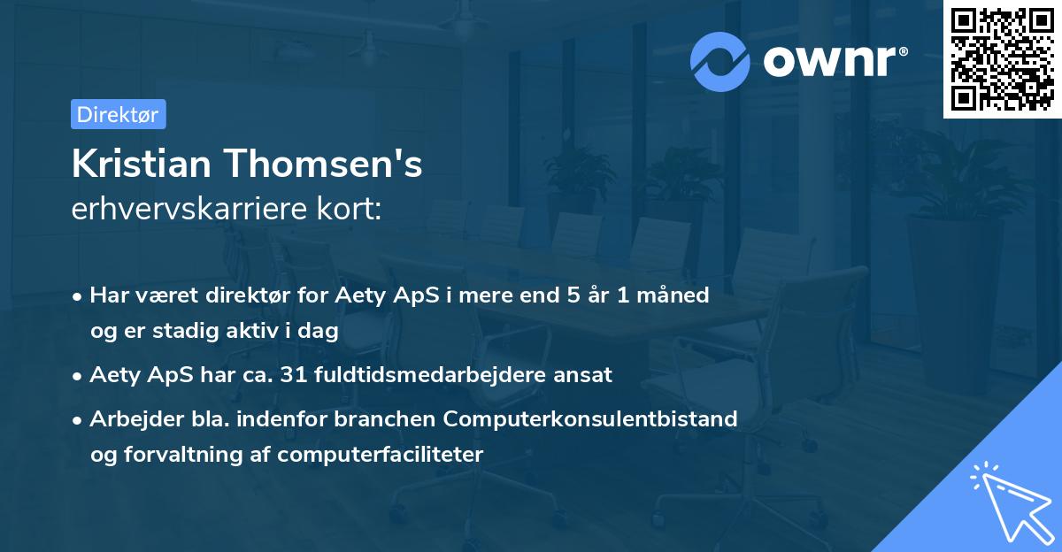 Kristian Thomsen's erhvervskarriere kort
