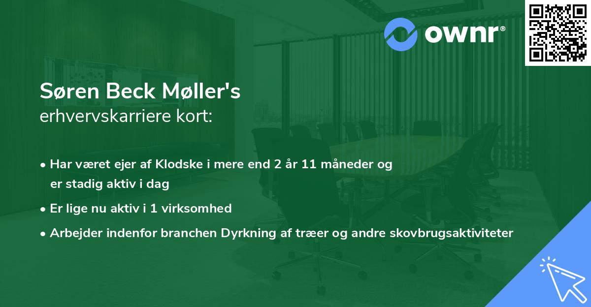 Søren Beck Møller's erhvervskarriere kort