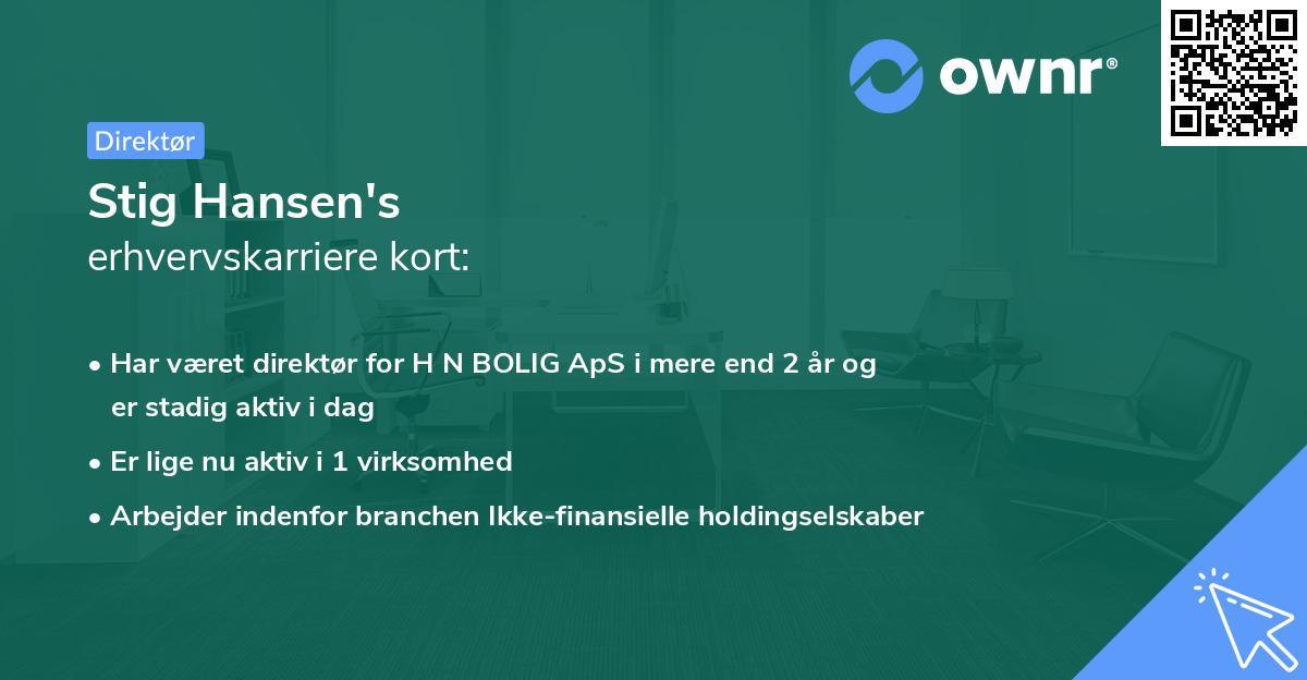 Stig Hansen's erhvervskarriere kort