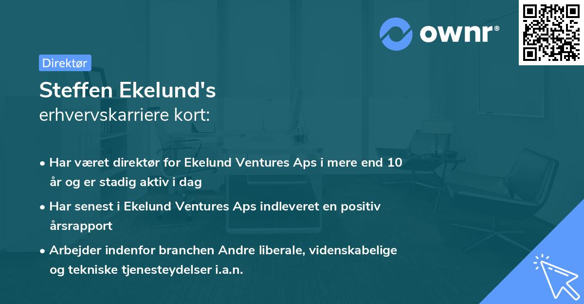 Steffen Ekelund's erhvervskarriere kort