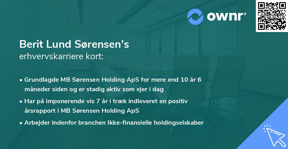 Berit Lund Sørensen's erhvervskarriere kort
