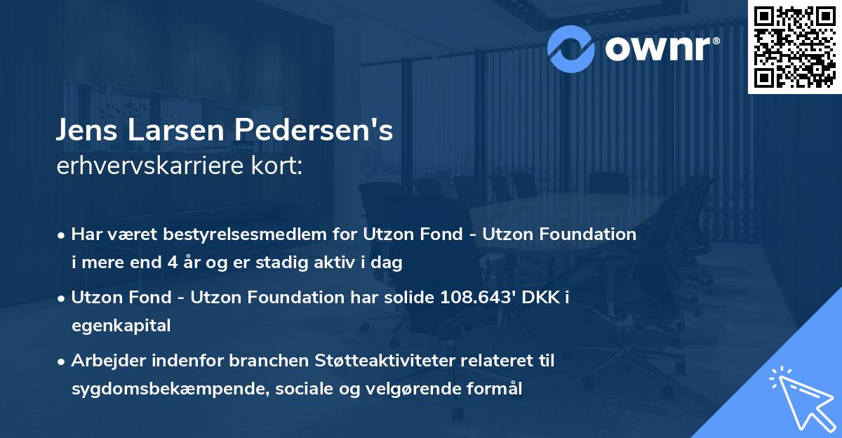 Jens Larsen Pedersen's erhvervskarriere kort