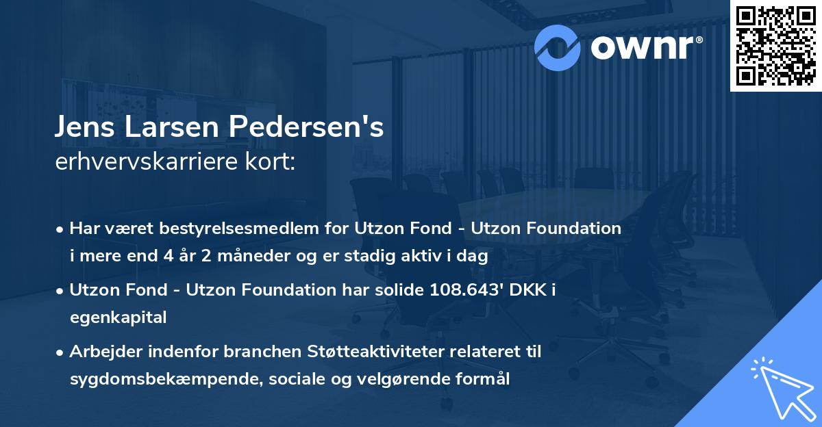 Jens Larsen Pedersen's erhvervskarriere kort