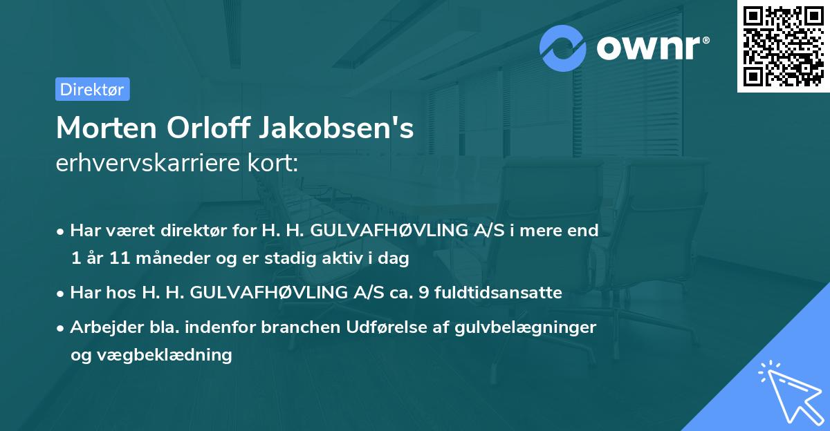 Morten Orloff Jakobsen's erhvervskarriere kort