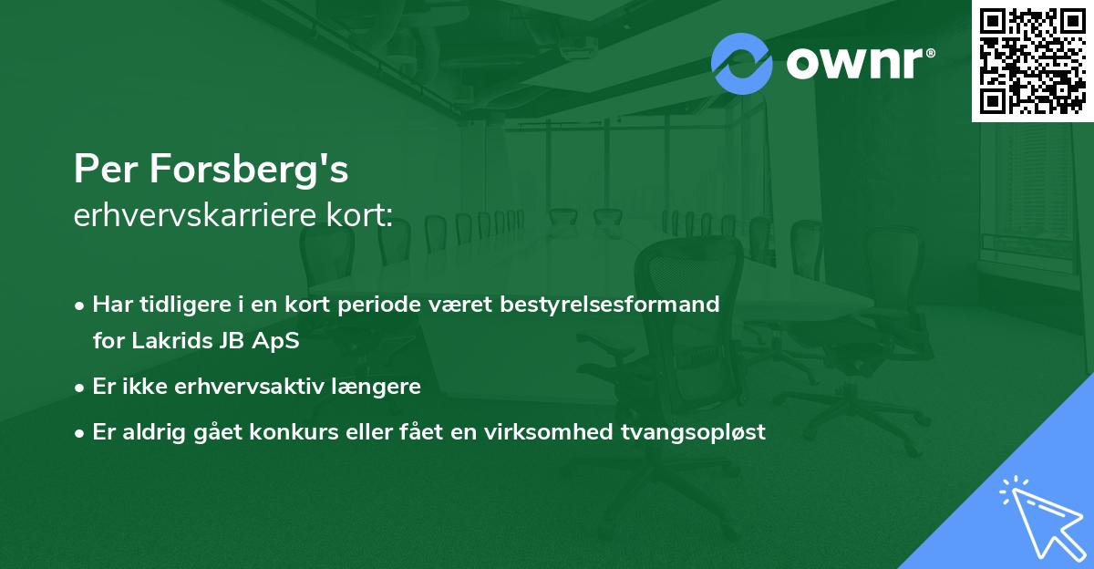 Per Forsberg's erhvervskarriere kort