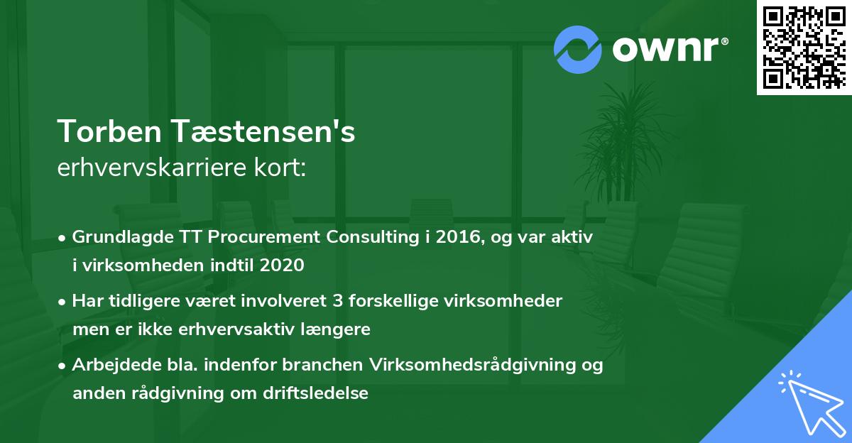 Torben Tæstensen's erhvervskarriere kort