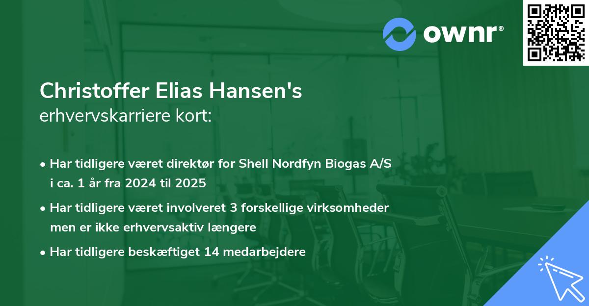 Christoffer Elias Hansen's erhvervskarriere kort