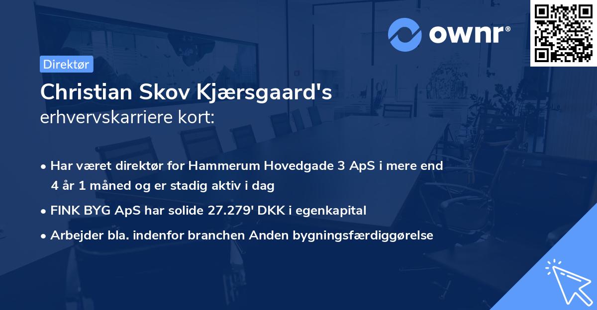 Christian Skov Kjærsgaard's erhvervskarriere kort