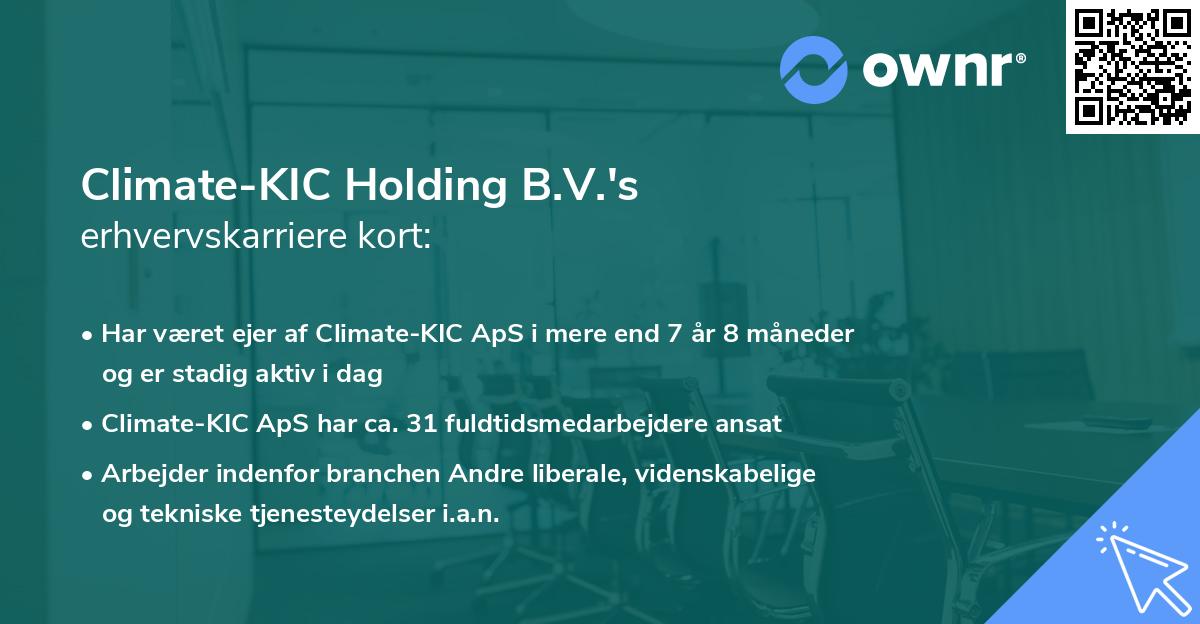 Climate-KIC Holding B.V.'s erhvervskarriere kort