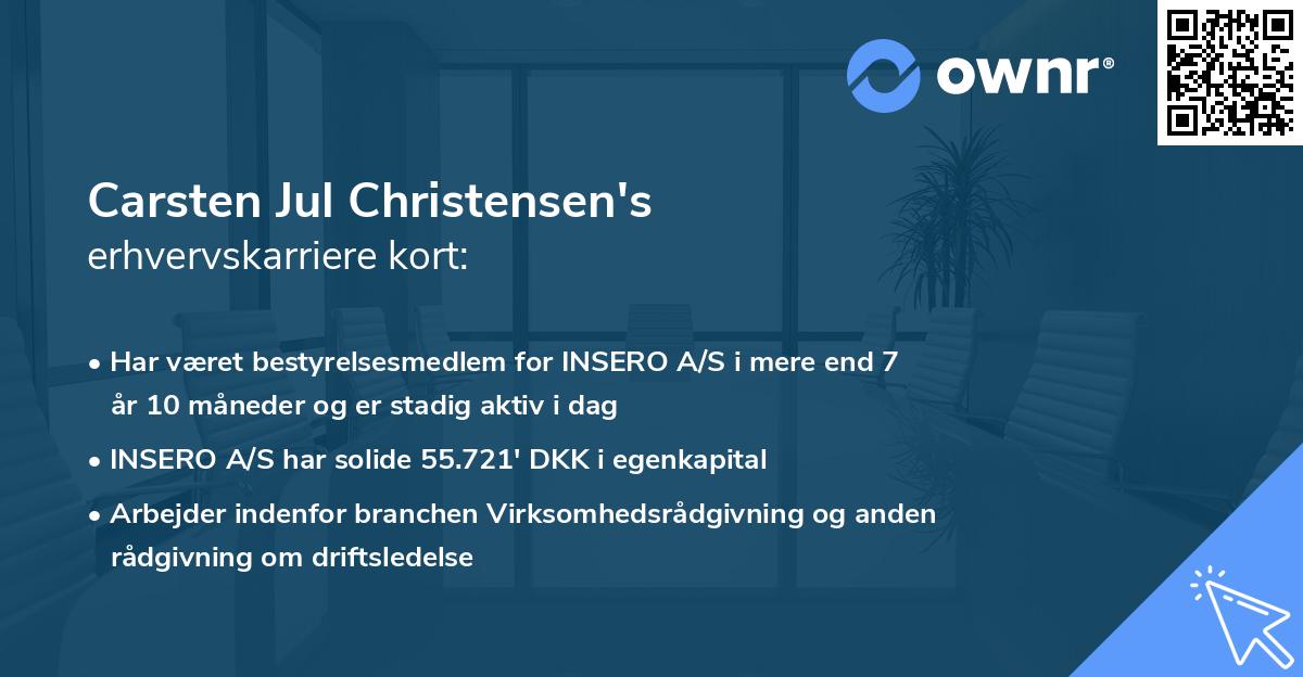 Carsten Jul Christensen's erhvervskarriere kort