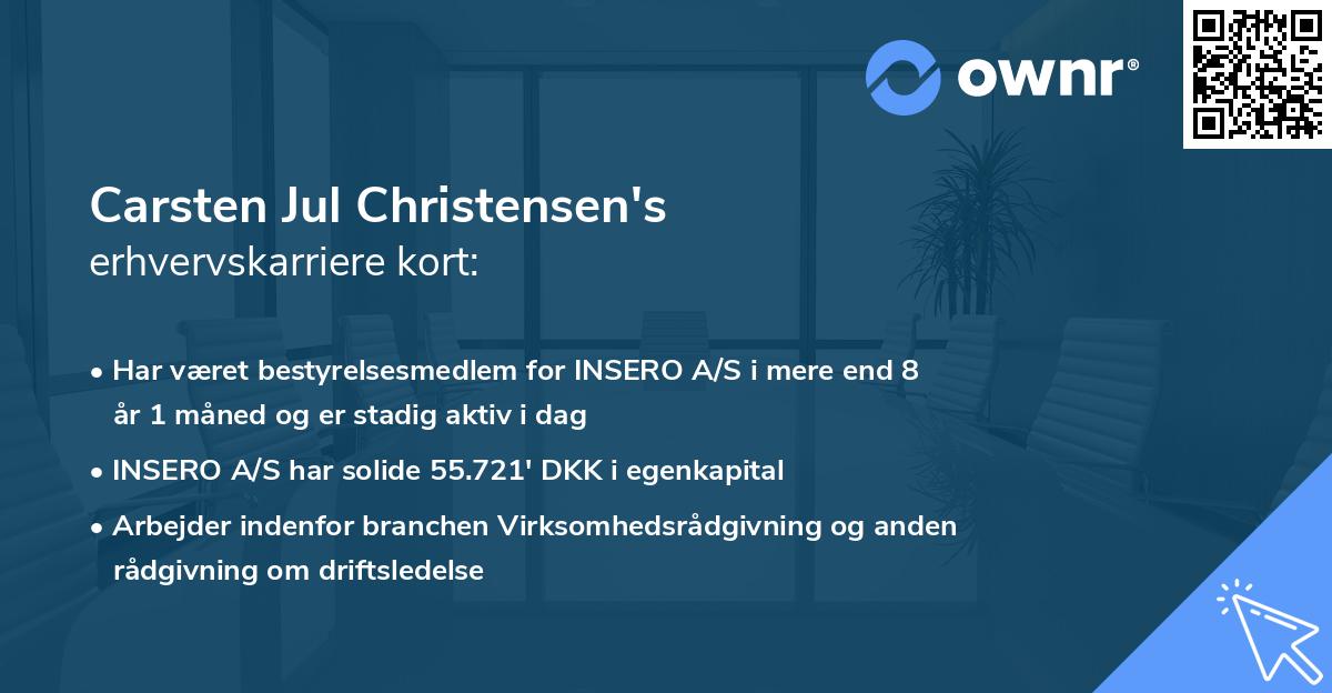 Carsten Jul Christensen's erhvervskarriere kort