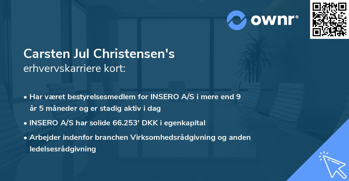 Carsten Jul Christensen's erhvervskarriere kort