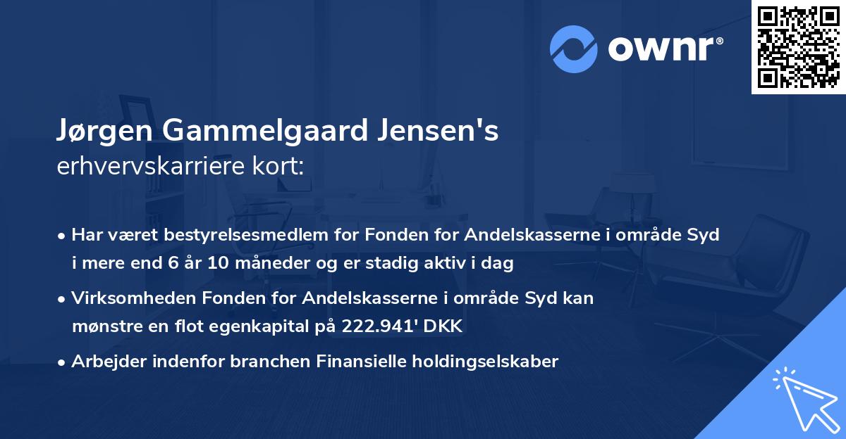 Jørgen Gammelgaard Jensen's erhvervskarriere kort