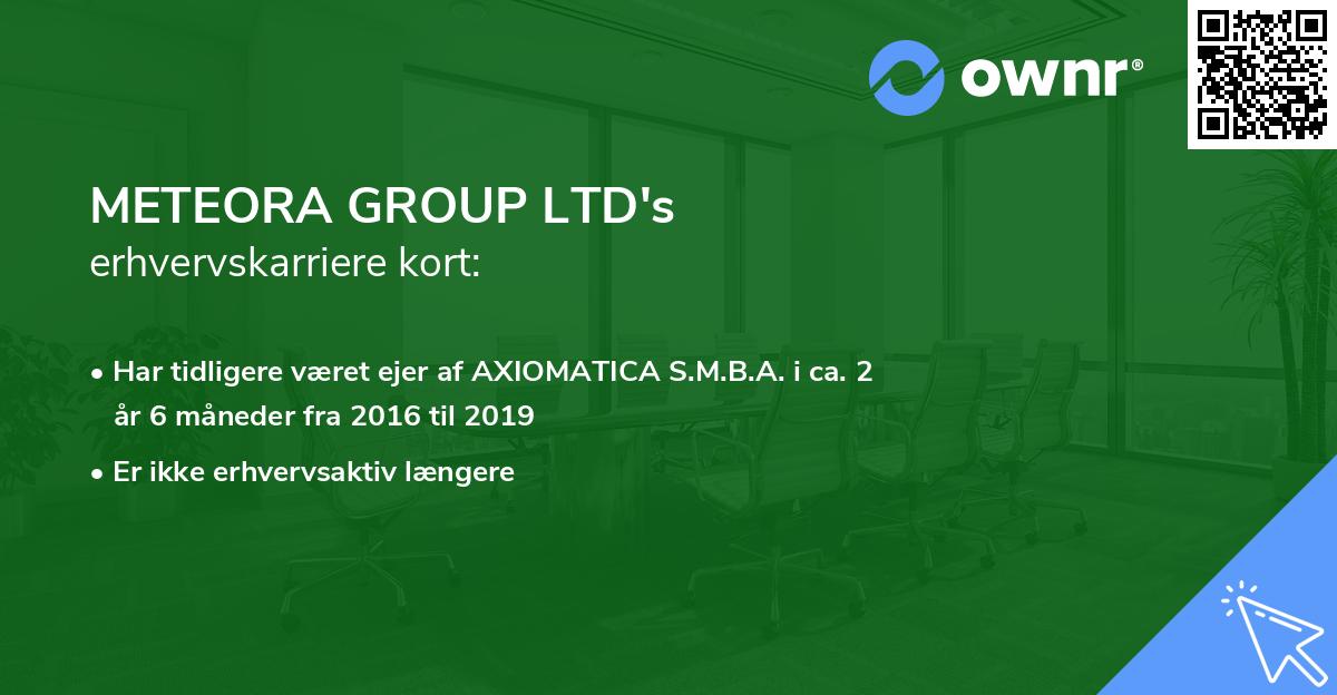 METEORA GROUP LTD's erhvervskarriere kort