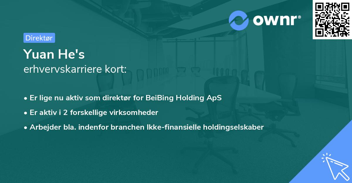 Yuan He's erhvervskarriere kort