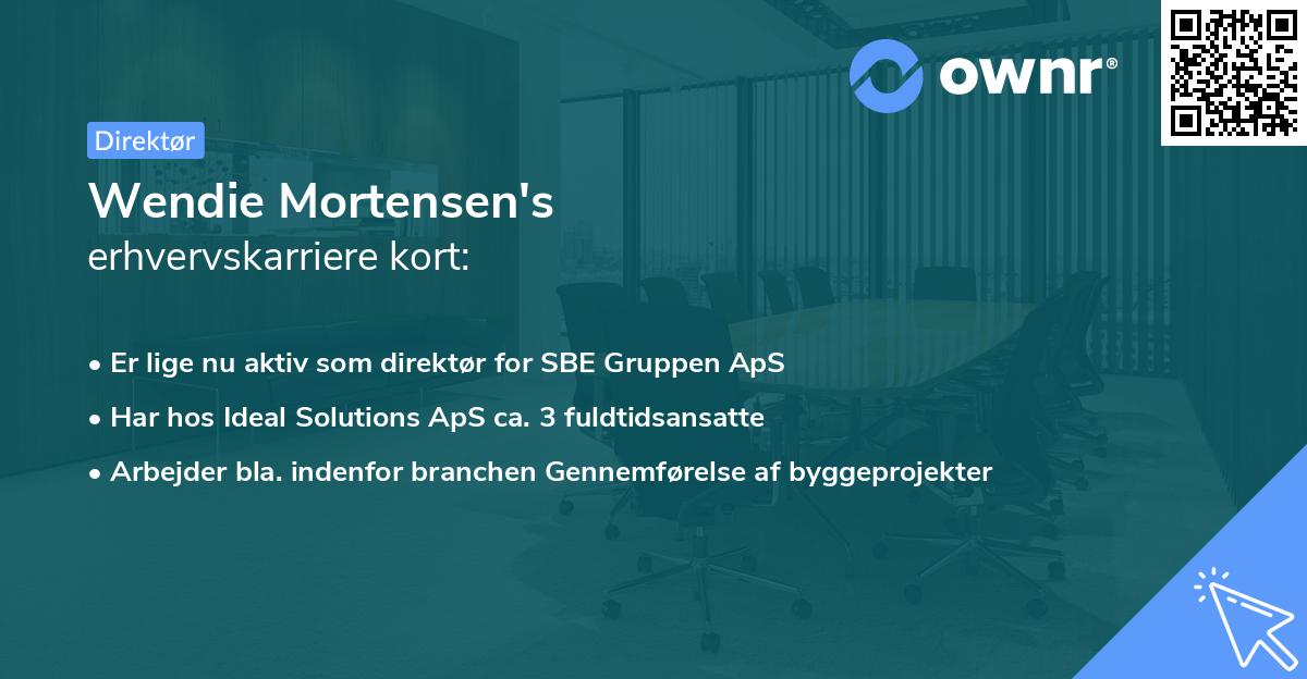Wendie Mortensen's erhvervskarriere kort