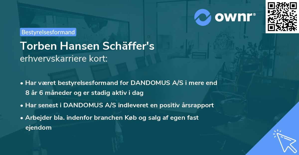 Torben Hansen Schäffer's erhvervskarriere kort
