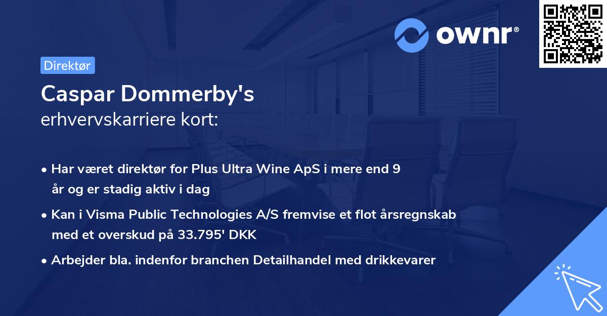 Caspar Dommerby's erhvervskarriere kort