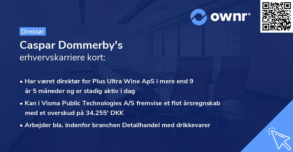 Caspar Dommerby's erhvervskarriere kort