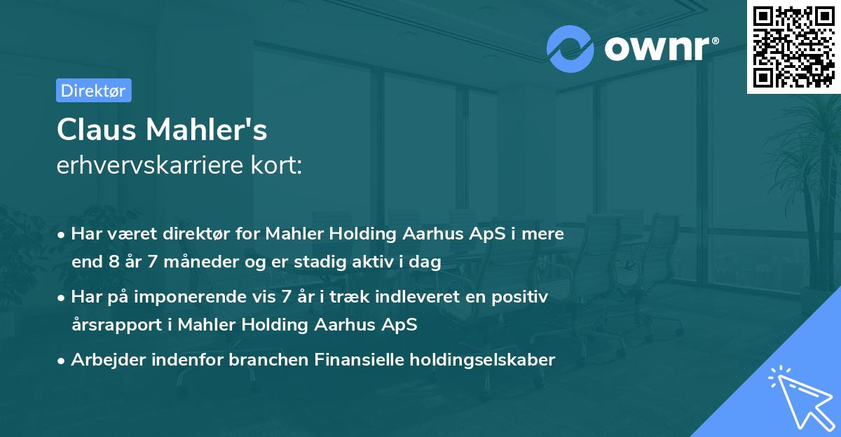 Claus Mahler's erhvervskarriere kort