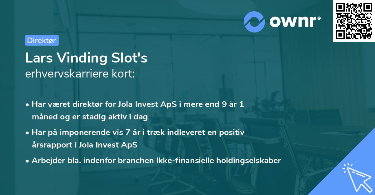 Lars Vinding Slot's erhvervskarriere kort