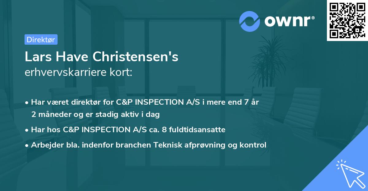 Lars Have Christensen's erhvervskarriere kort