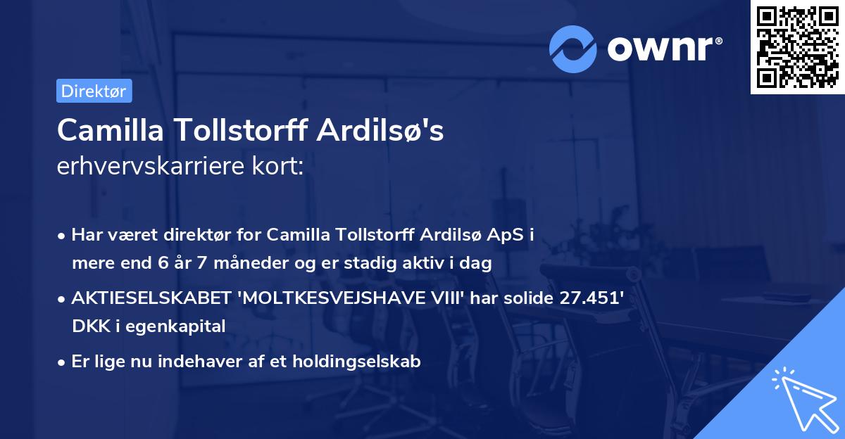 Camilla Tollstorff Ardilsø's erhvervskarriere kort