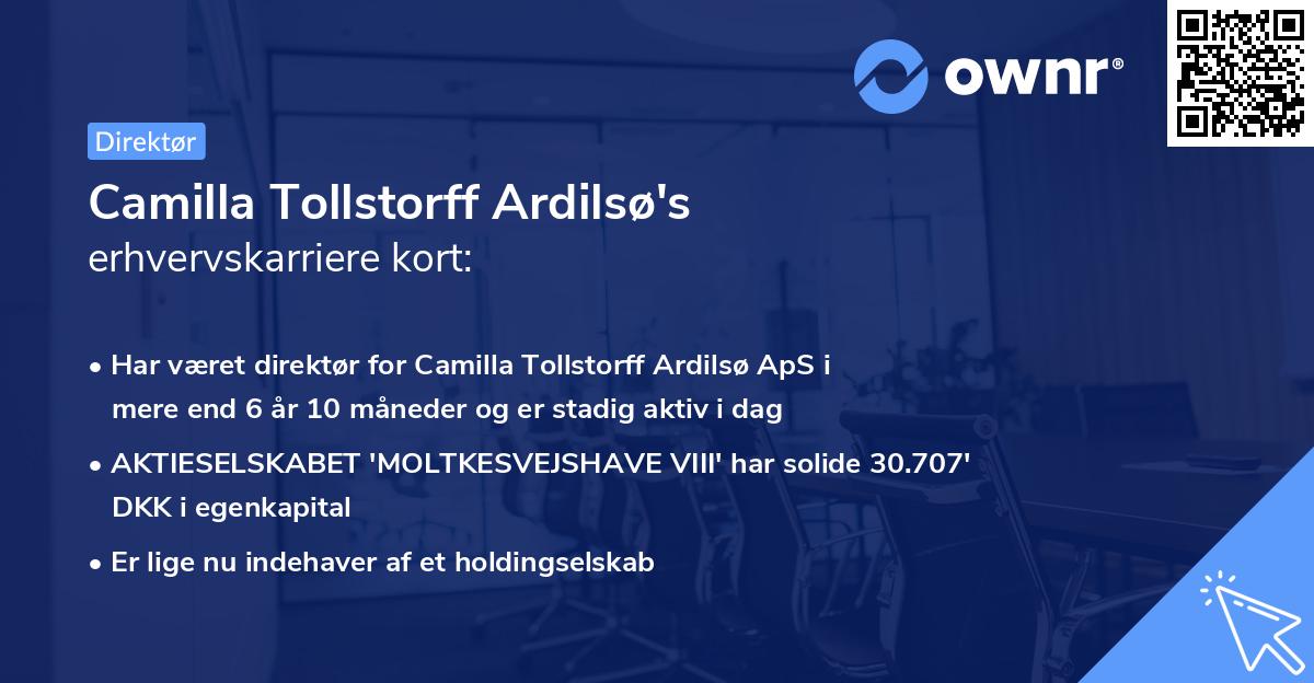 Camilla Tollstorff Ardilsø's erhvervskarriere kort