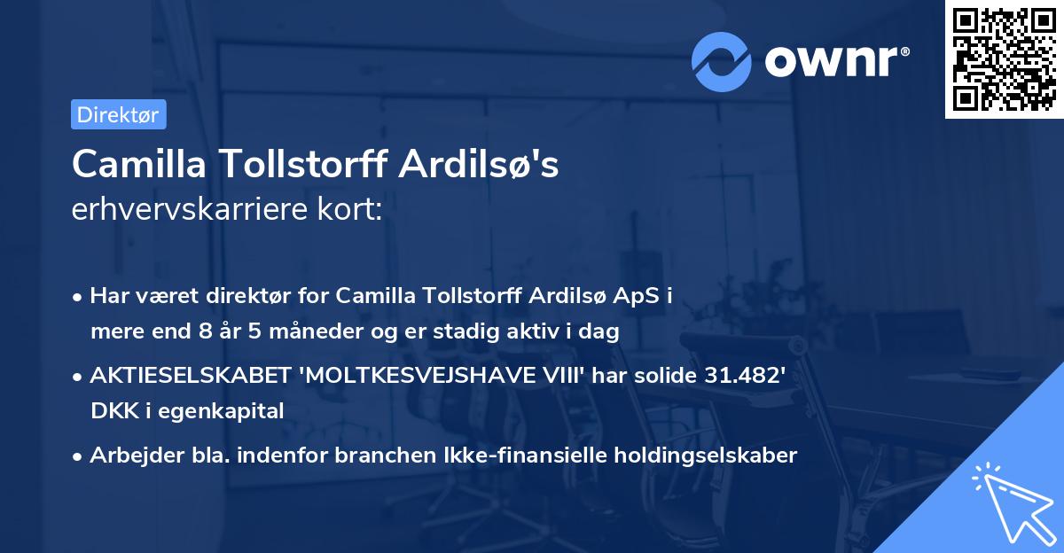 Camilla Tollstorff Ardilsø's erhvervskarriere kort