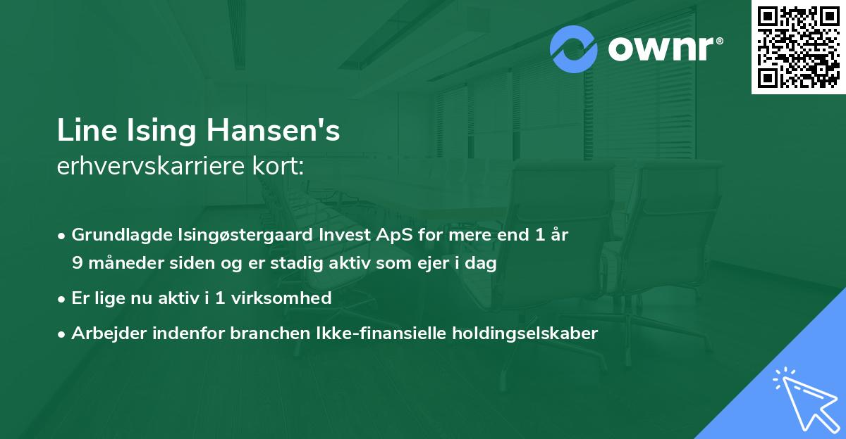 Line Ising Hansen's erhvervskarriere kort