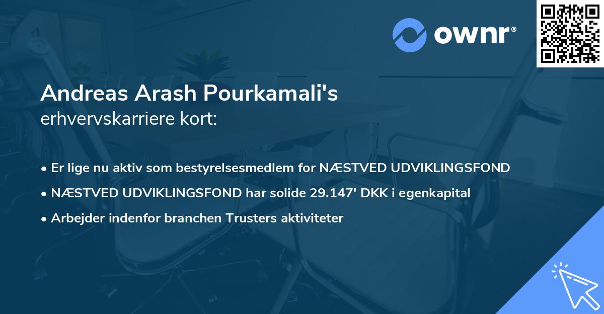 Andreas Arash Pourkamali's erhvervskarriere kort