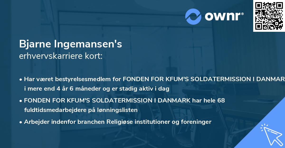 Bjarne Ingemansen's erhvervskarriere kort