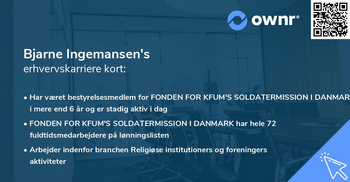 Bjarne Ingemansen's erhvervskarriere kort