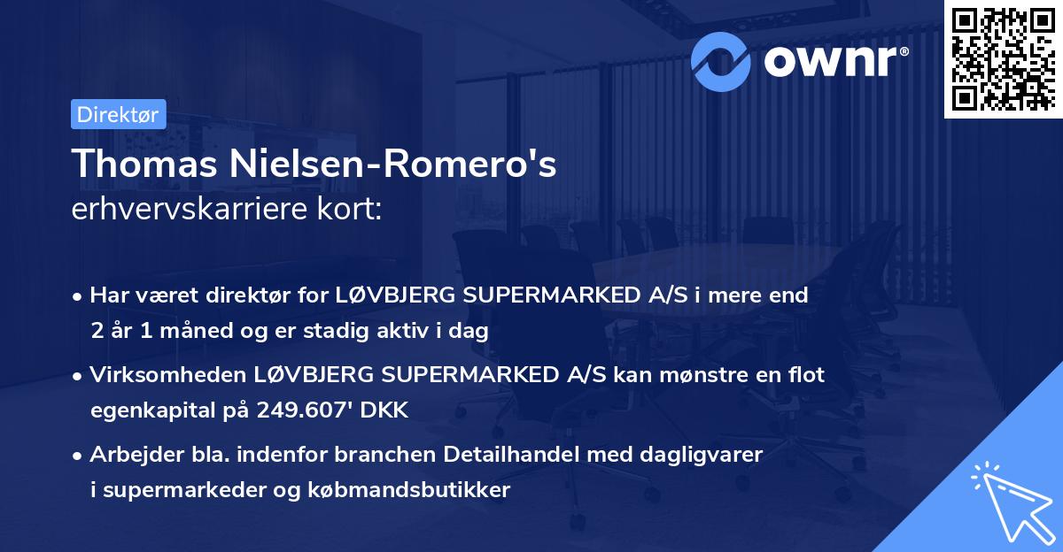 Thomas Nielsen-Romero's erhvervskarriere kort