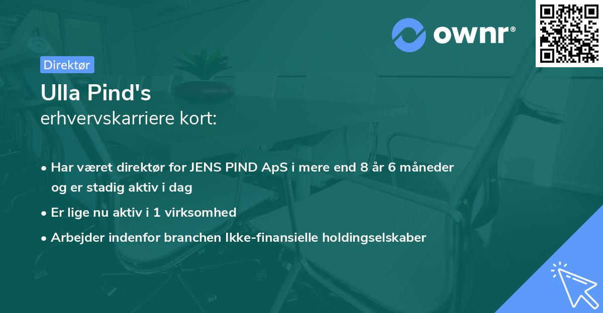 Ulla Pind's erhvervskarriere kort