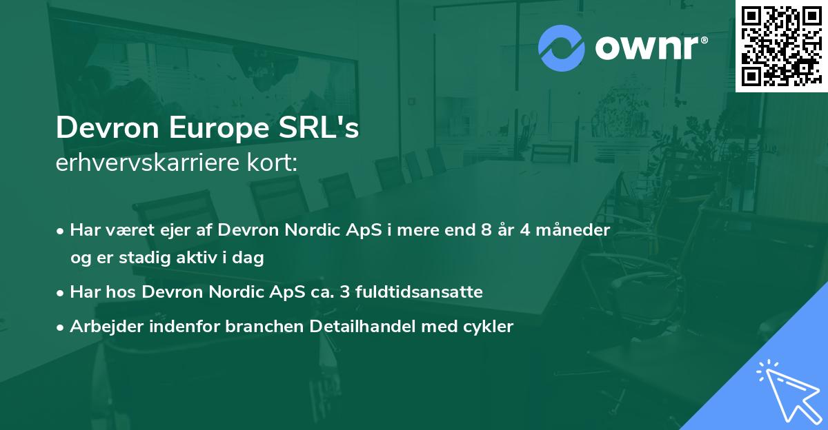 Devron Europe SRL's erhvervskarriere kort