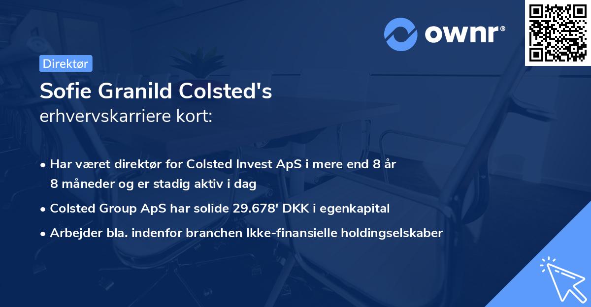 Sofie Granild Colsted's erhvervskarriere kort