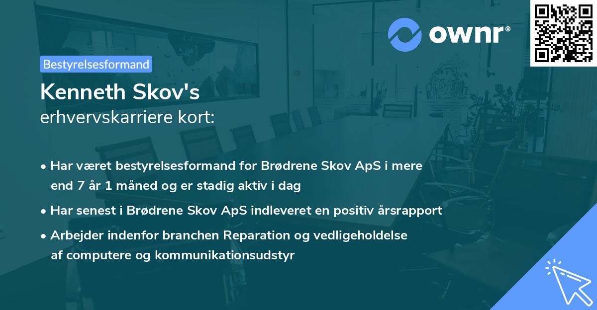 Kenneth Skov's erhvervskarriere kort