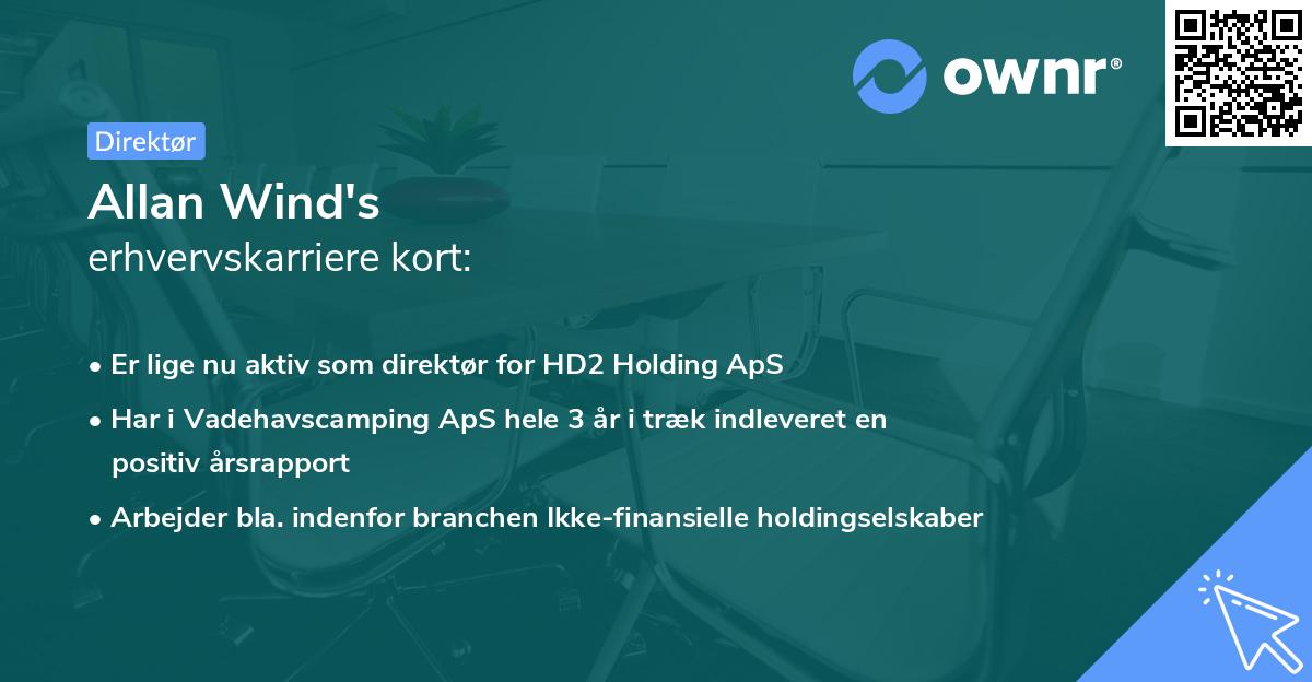 Allan Wind's erhvervskarriere kort