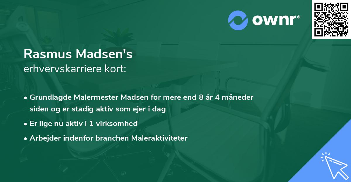 Rasmus Madsen's erhvervskarriere kort