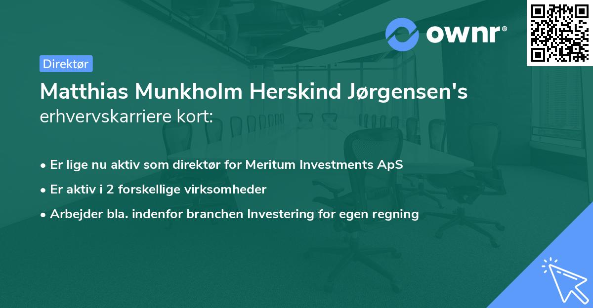 Matthias Munkholm Herskind Jørgensen's erhvervskarriere kort