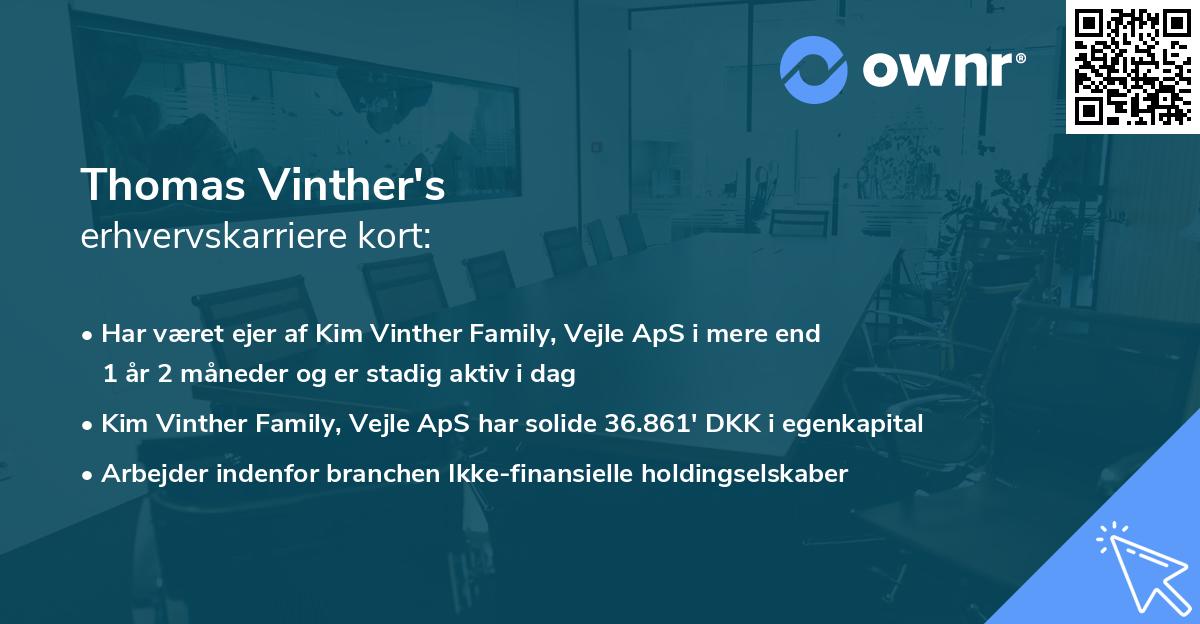 Thomas Vinther's erhvervskarriere kort