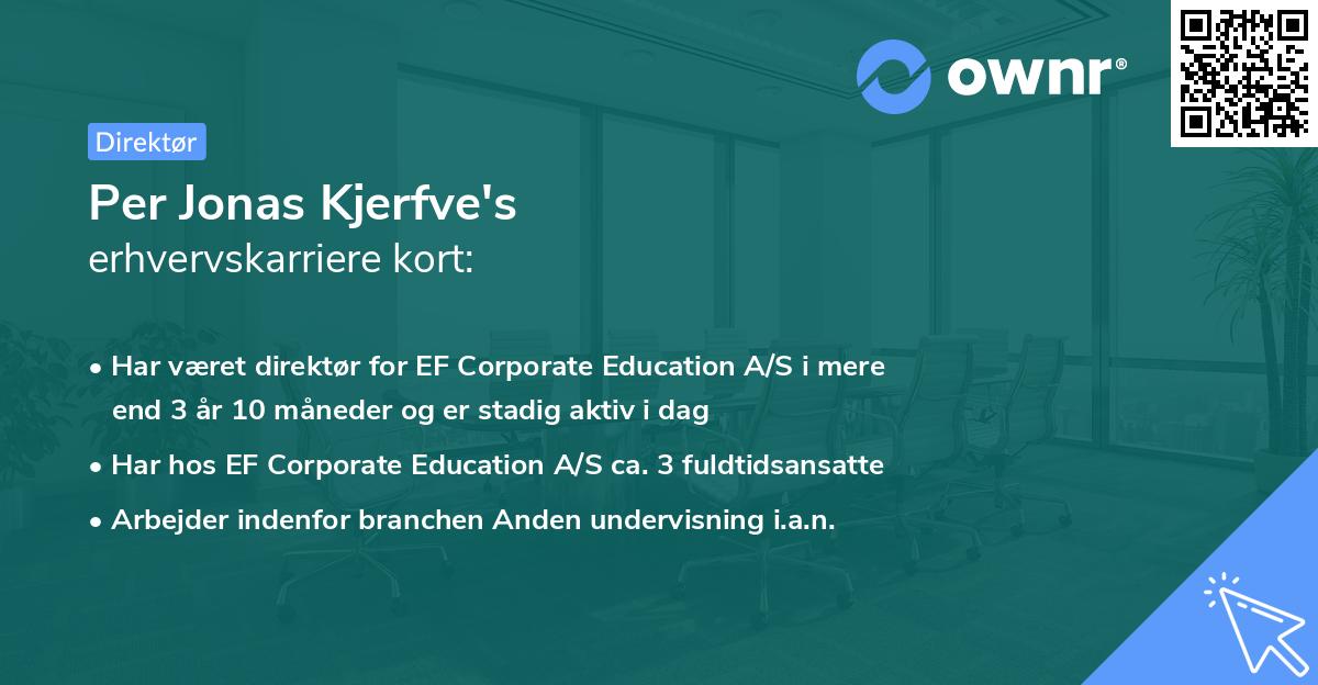 Per Jonas Kjerfve's erhvervskarriere kort
