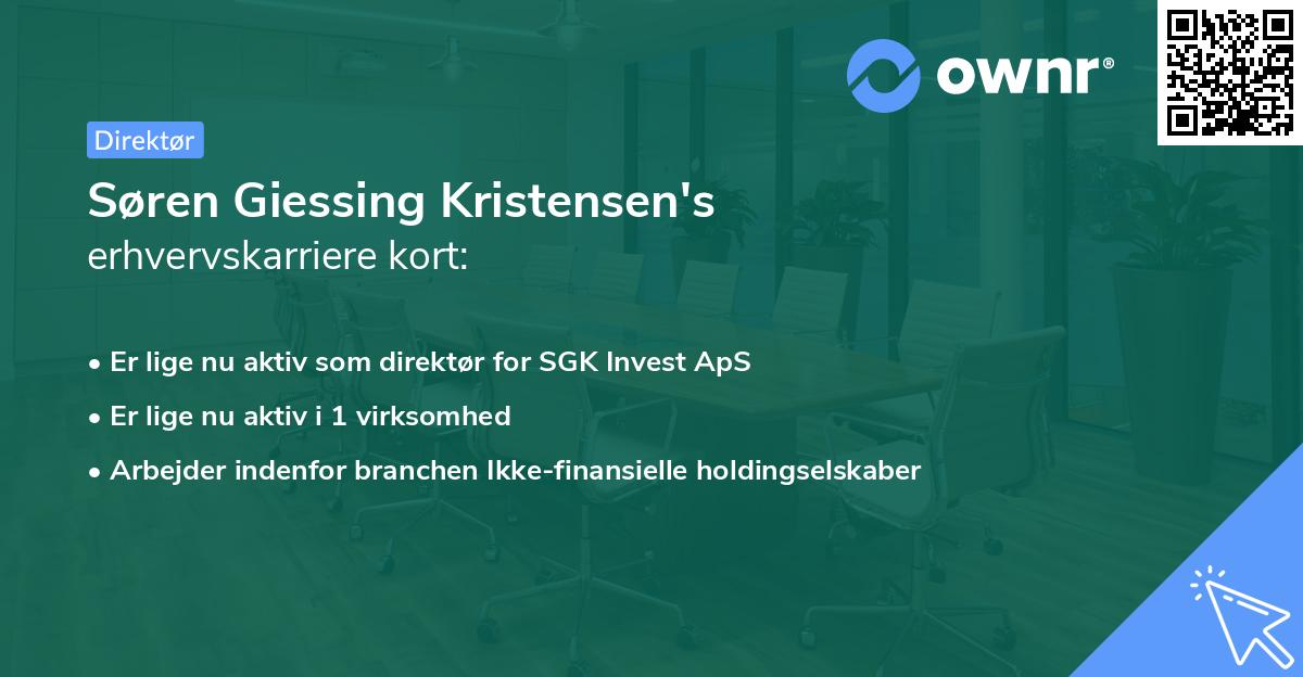 Søren Giessing Kristensen's erhvervskarriere kort