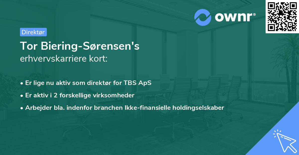 Tor Biering-Sørensen's erhvervskarriere kort