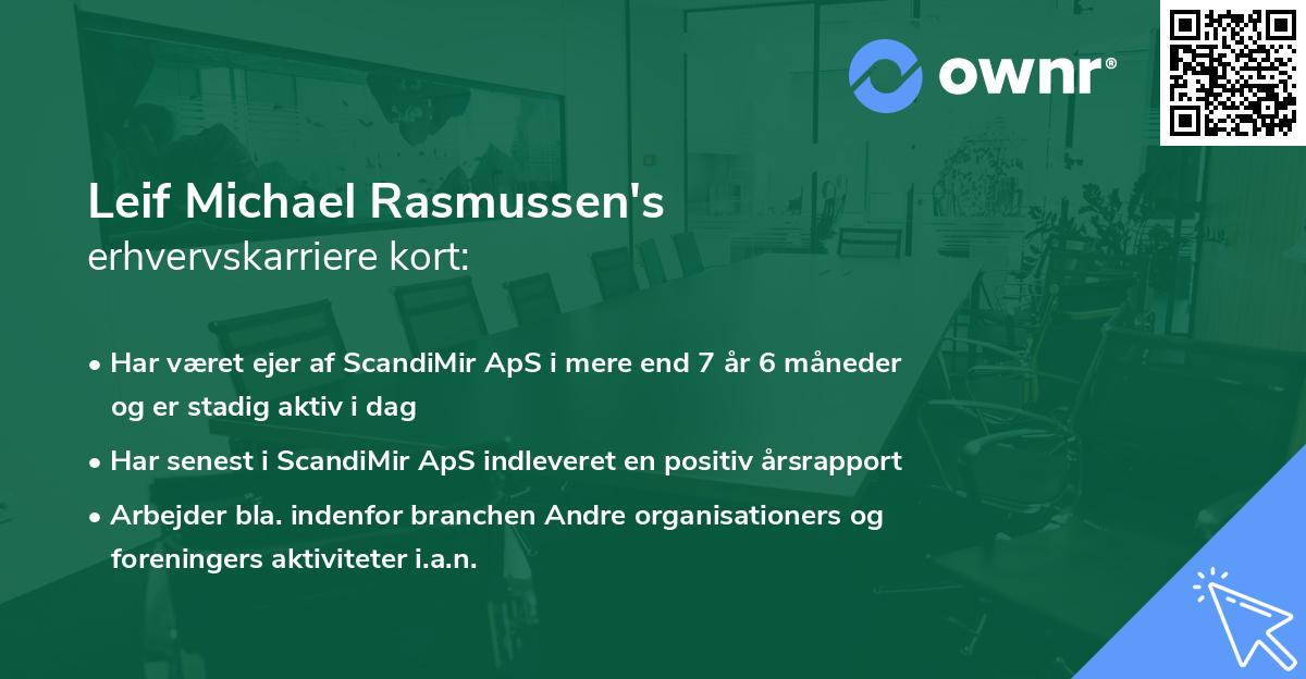 Leif Michael Rasmussen's erhvervskarriere kort