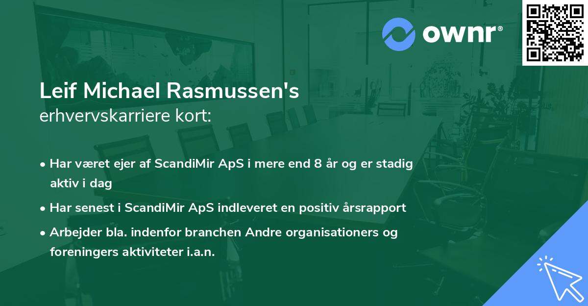 Leif Michael Rasmussen's erhvervskarriere kort