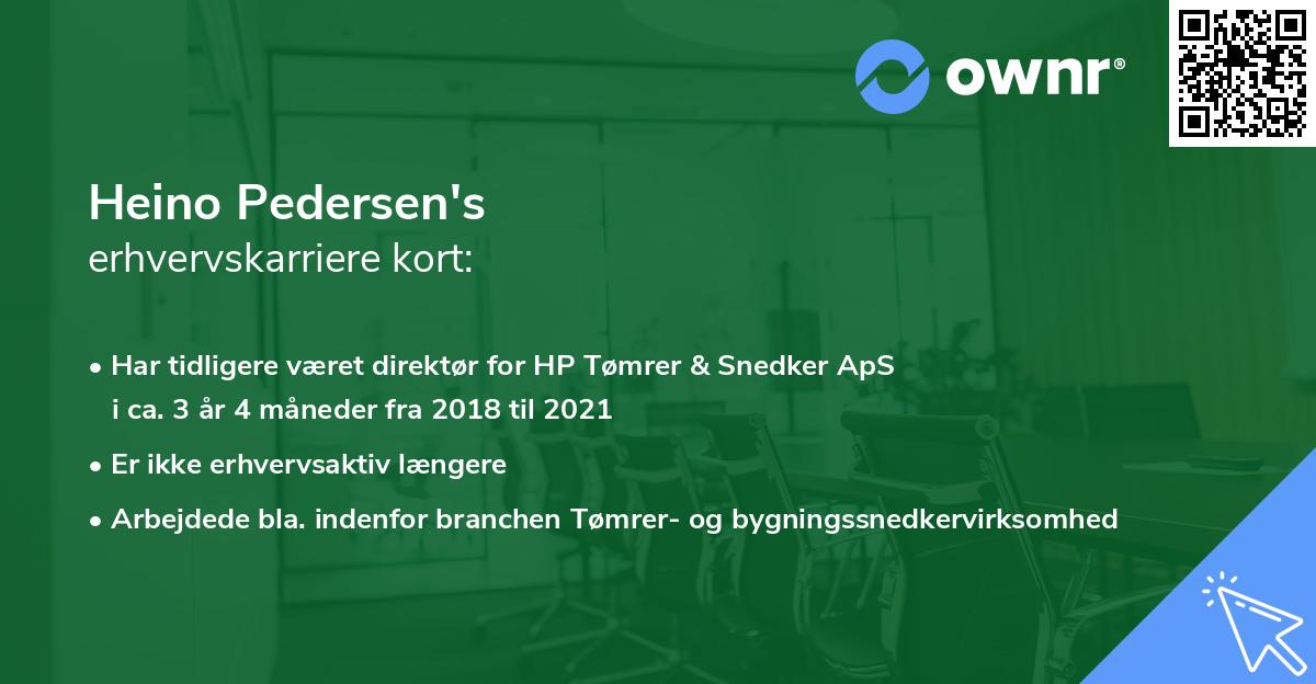 Heino Pedersen's erhvervskarriere kort