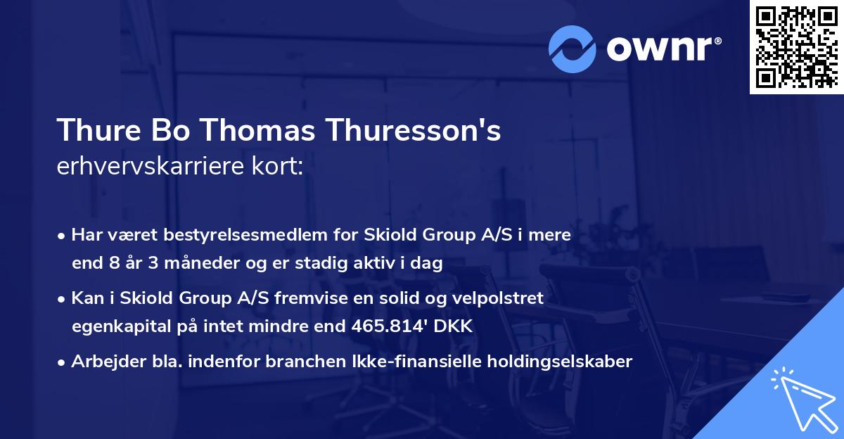 Thure Bo Thomas Thuresson's erhvervskarriere kort